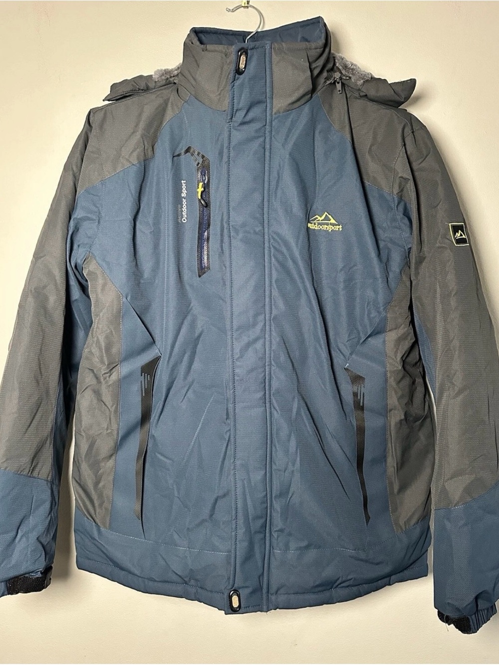 Men's Outdoor Sport Blue & Gray Winter Jacket